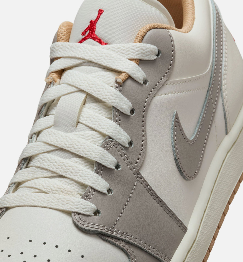 Air Jordan 1 Low Men's Sneakers - Sail/Fire Red
