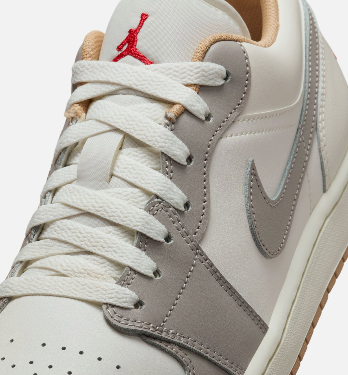 Air Jordan 1 Low Men's Sneakers - Sail/Fire Red