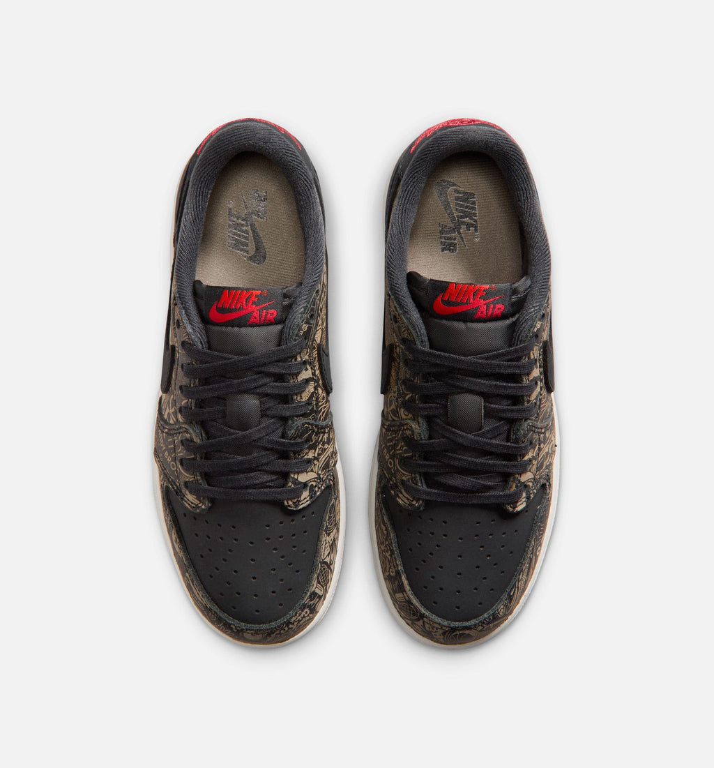 Air Jordan 1 Retro Low OG Laser Black/Varsity Red Grade School Shoes