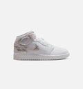 Air Jordan 1 Mid SE Grade School Sneakers - Field Silver