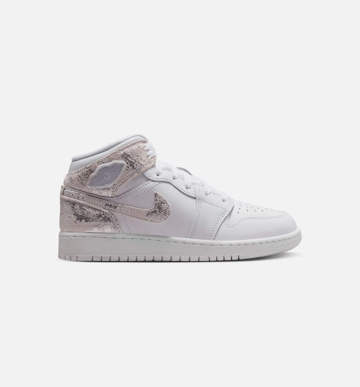 Air Jordan 1 Mid SE Grade School Sneakers - Field Silver