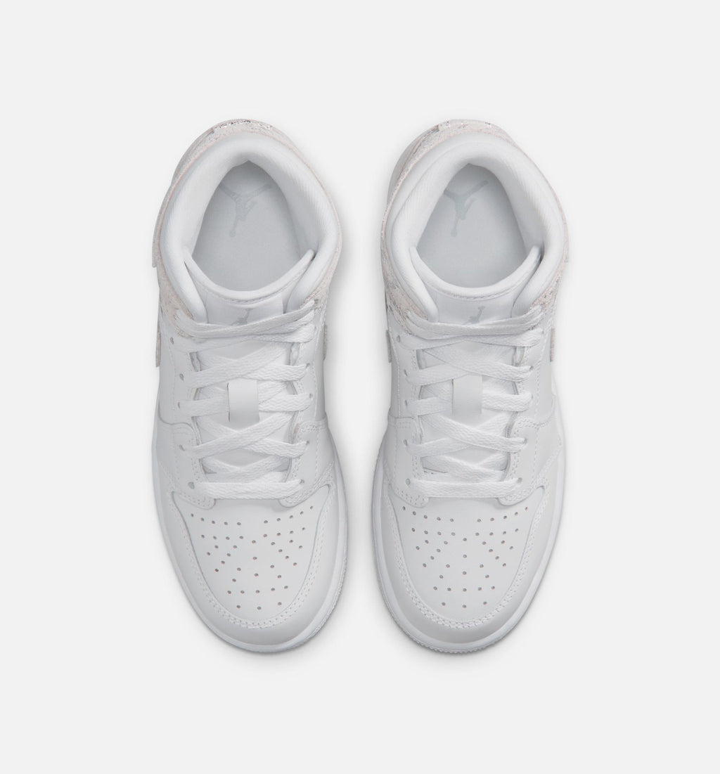 Air Jordan 1 Mid SE Grade School Sneakers - Field Silver