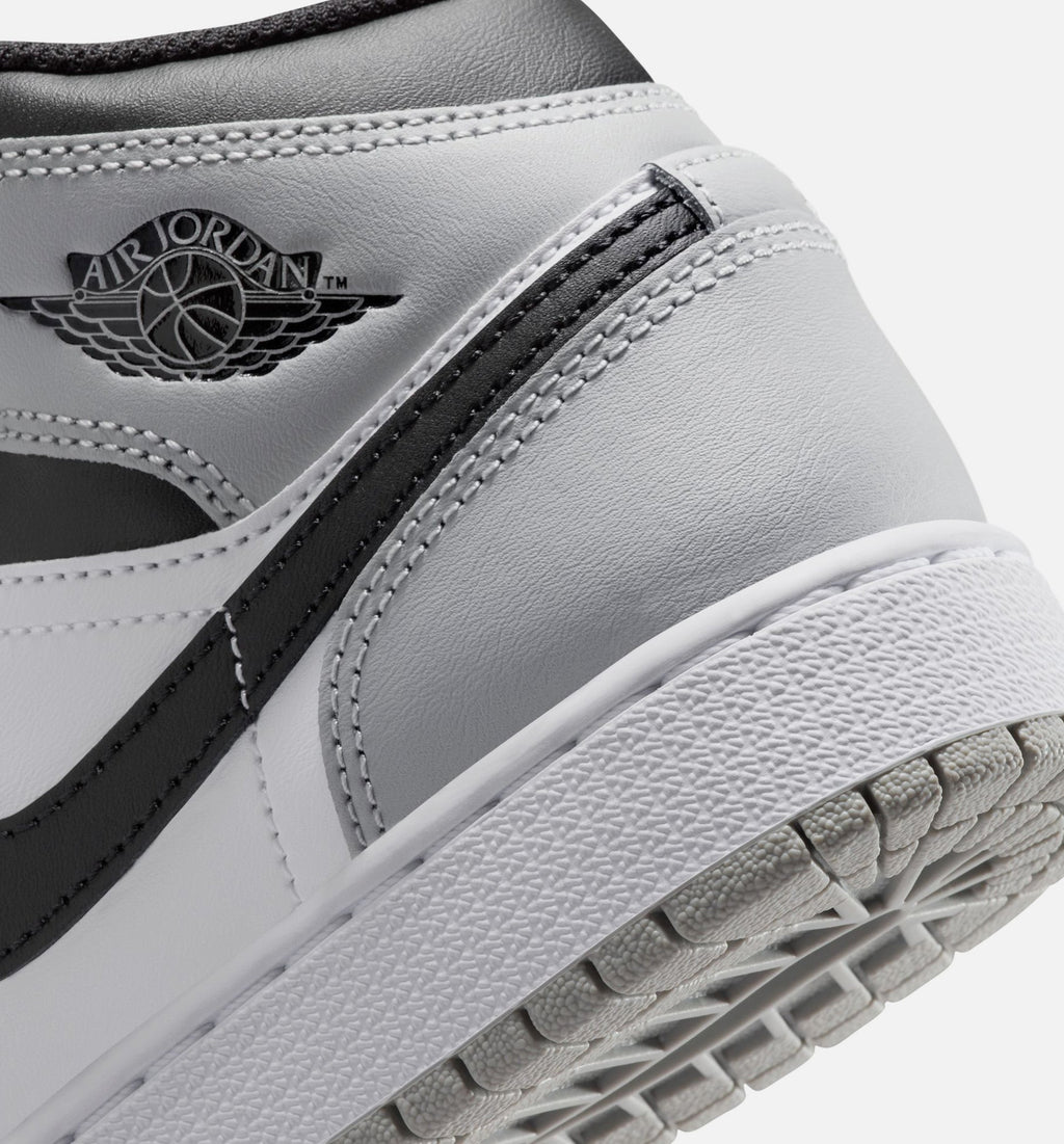 Air Jordan 1 Mid Grade School Sneakers - Light Smoke Grey