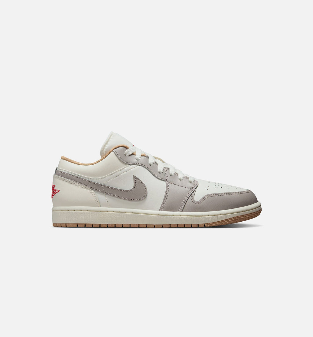 Air Jordan 1 Low Men's Sneakers - Sail/Fire Red