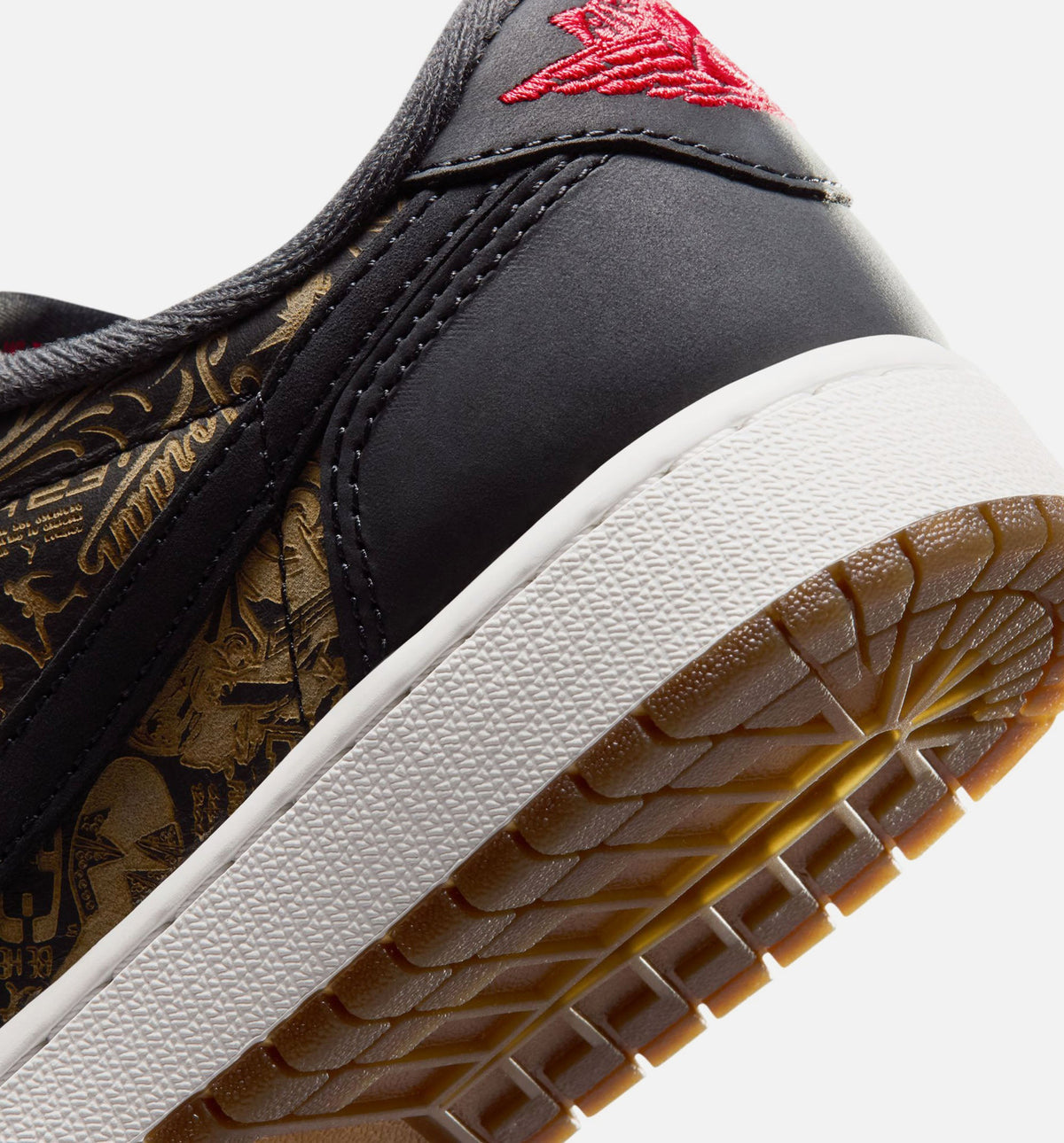 Air Jordan 1 Retro Low OG Laser Black/Varsity Red Grade School Shoes