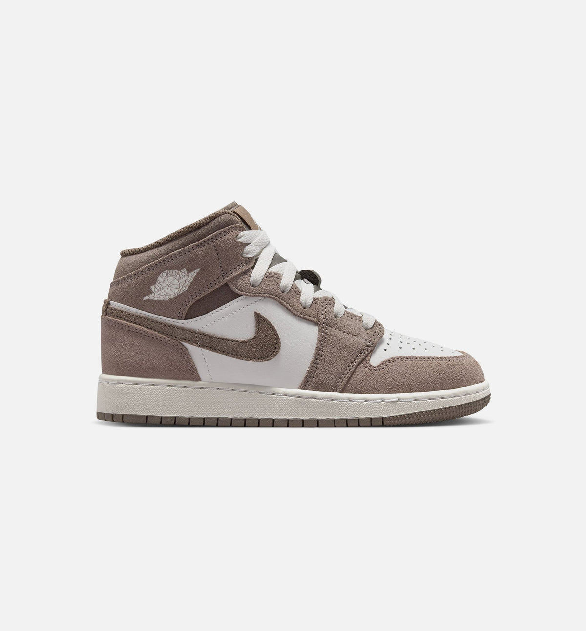 Air Jordan 1 Mid Grade School Sneakers - Enigma Stone