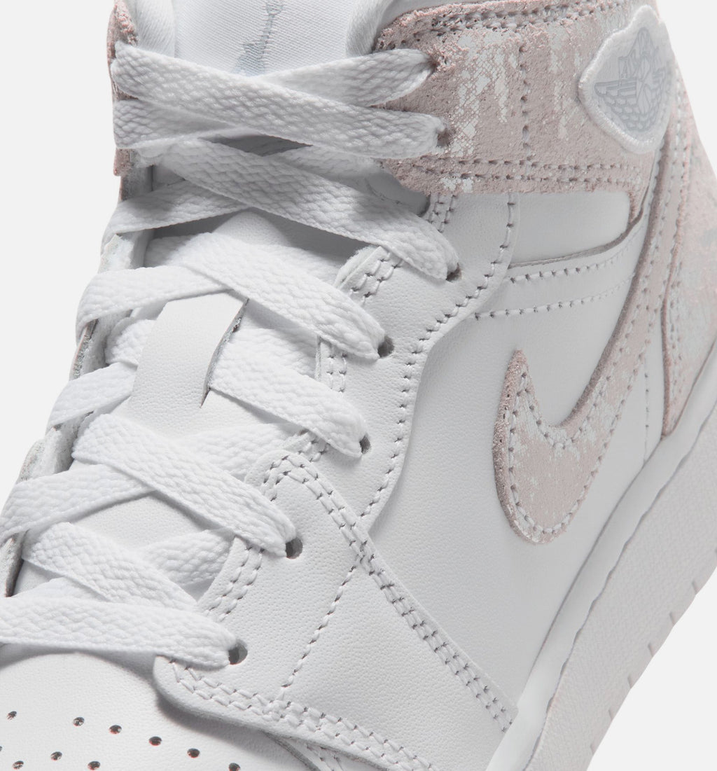 Air Jordan 1 Mid SE Grade School Sneakers - Field Silver