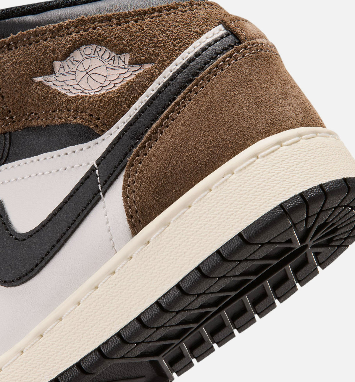 Air Jordan 1 Mid Grade School Sneakers - Black/Palomino