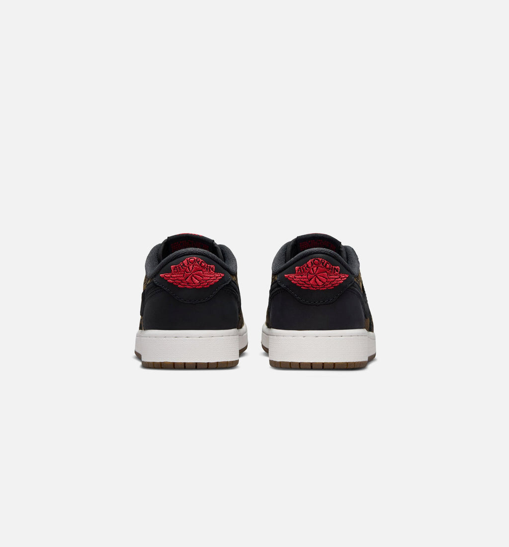 Air Jordan 1 Retro Low OG Laser Black/Varsity Red Grade School Shoes
