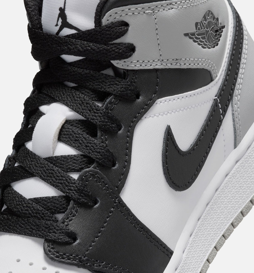 Air Jordan 1 Mid Grade School Sneakers - Light Smoke Grey