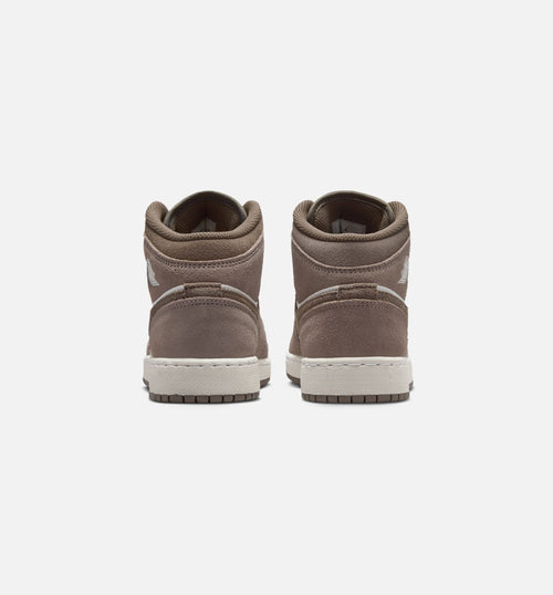 Air Jordan 1 Mid Grade School Sneakers - Enigma Stone