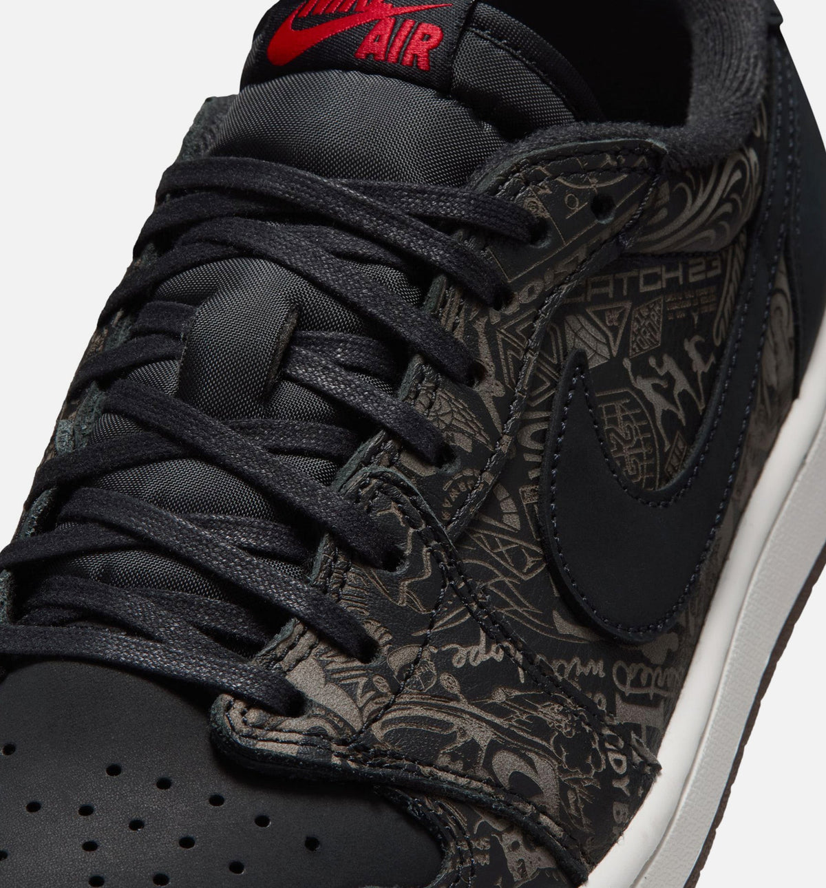 Air Jordan 1 Retro Low OG Laser Black/Varsity Red Men's Shoes