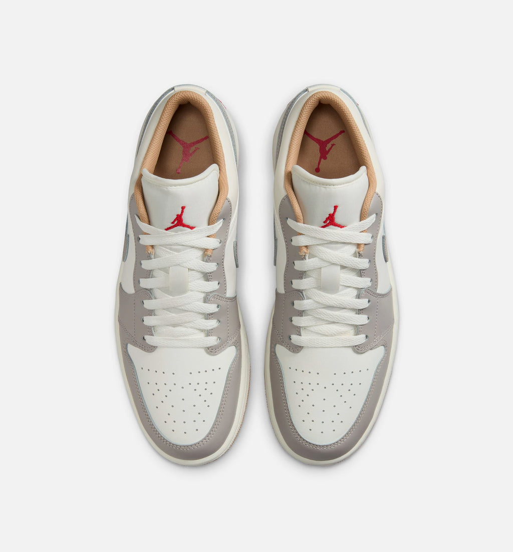 Air Jordan 1 Low Men's Sneakers - Sail/Fire Red